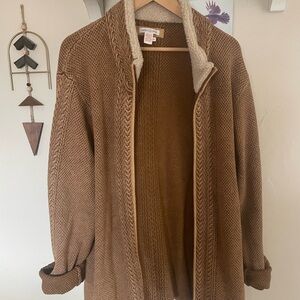 Beautiful 100% cotton sweater with Sherpa Lined cuff